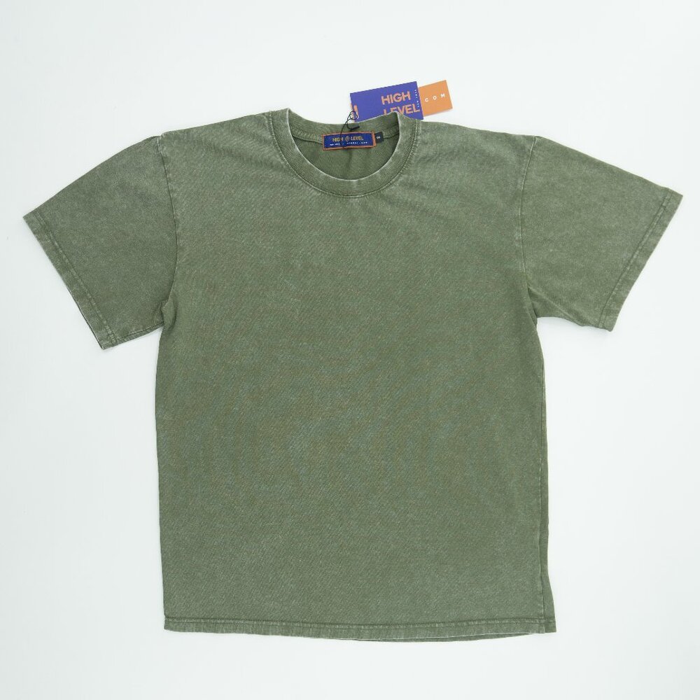 ARMY Washed HEAVYWEIGHT 225gsm 100% cotton Oversized Boxy T-shirt HIGH LEVEL HL